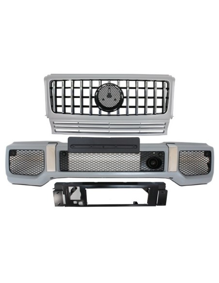 Paraurti anteriore w/ Griglia argento per MERCEDES G-Class W463 (1989-17) G63 GT-R Panamericana Design
