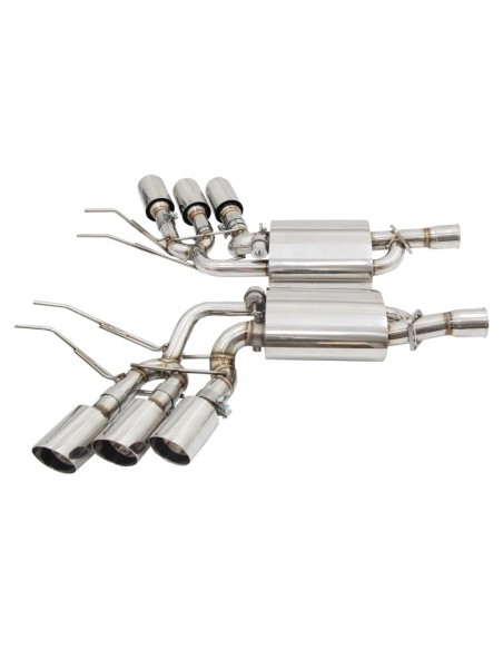 Sistema di scarico completo per Mercedes G-Class W463 (09-18) G500 G55 G63 G65 Triple Muffler Tips w/ Valvetronic