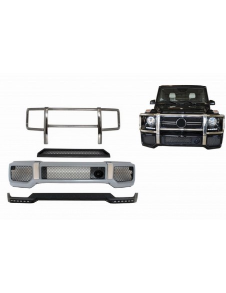 Corredo paraurti anteriore w/ bullbar spoiler LED DRL estensione per Mercedes G-Class W463 (1989-17)