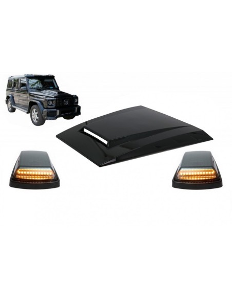 Cappuccio scoop cofano scoop w/ luci di svolta LED sequenziale dinamico per Mercedes G-Class W463 (1989-17) C197