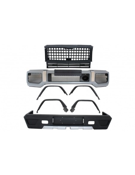 Kit completo di conversione per Mercedes G-Class W463 (1989-17) G63 G65 Design w/ Griglia anteriore Panamericana Piano Nero
