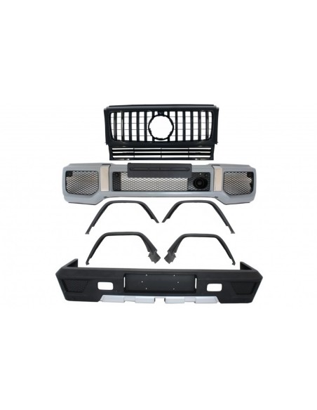 Kit completo di conversione per MERCEDES G-Class W463 (1989-17) G63 G65 Design w/ Griglia anteriore Panamericana All Black