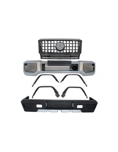 Kit completo di conversione per Mercedes G-Class W463 (1989-17) G63 G65 Design w/ Front Grille Panamericana All Piano Black