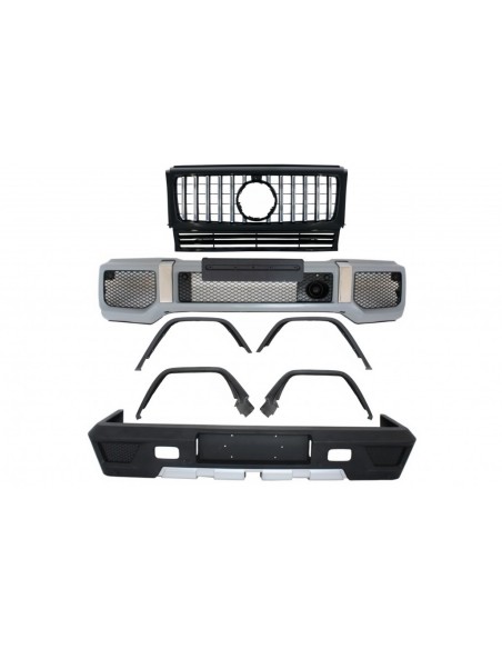 Kit completo di conversione per MERCEDES G-Class W463 (1989-17) G63 G65 Design w/ Griglia anteriore Panamericana Black Chrome
