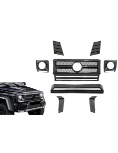 Parti anteriori in carbonio reale per Mercedes G-Class W463 AMG (1990-14) G65 Design Grille Fari Coperture Spoiler