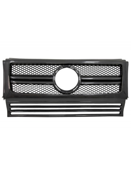 Parti anteriori in carbonio reale per Mercedes G-Class W463 AMG (1990-14) G65 Design Grille Fari Coperture Spoiler
