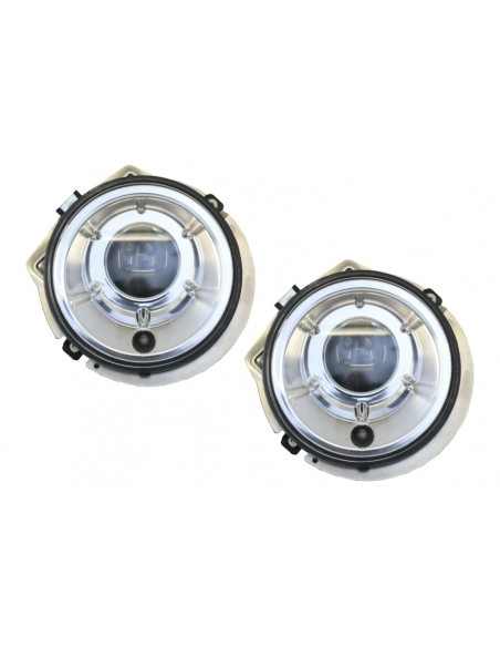 Fari Coperture w/ LED DRL Nero Luce di marcia diurna e fari Cromo per Mercedes G-Class W463 (1989-12) G65 Design