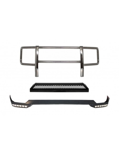Front Bullbar w/ Spoiler superiore labbro e LED DRL estensione per MERCEDES G-Class W463 (1989-18) G63 G65 Design