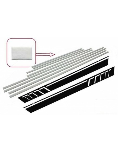 Add On Porta modanature strisce alluminio spazzolato w/ adesivi vinile nero MERCEDES G-Class W463 (1989-17)