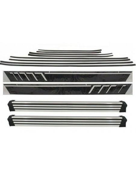Add On Porta modanature strisce alluminio spazzolato w/ vinile nero e luci di svolta MERCEDES G-Class W463 (1989-15) (136)