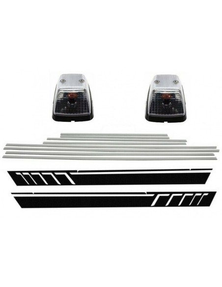 Add On strisce modanature porta alluminio spazzolato w/ vinile grigio scuro e luci giranti MERCEDES G-Class W463 (1989-15)