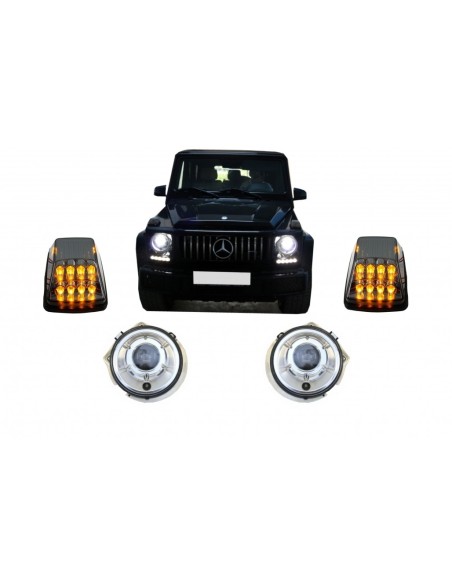 Luci di svolta LED per MERCEDES G-Class W463 (1989-12) w/ Fari Chrome Bi-Xenon Look
