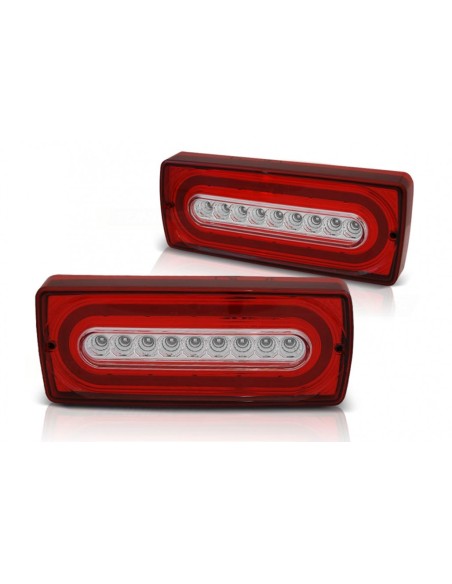 Fanali posteriori a LED completi per Mercedes G-Class W463 (1990-12) Rosso chiaro w/ segnale di svolta dinamico