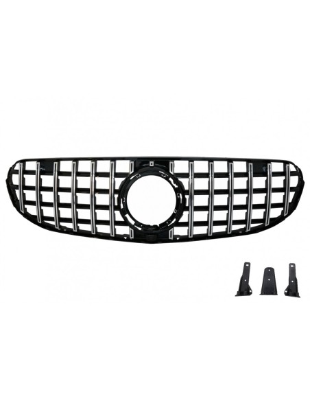 Griglia centrale anteriore per Mercedes GLC X253 C253 Facelift (-up) Standard&OFF-ROAD GTR Panamericana Design Chrome