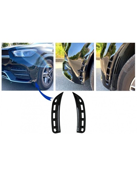 Paraurti anteriore alette laterali Flacs per Mercedes GLE W167 SUV GLE Coupé C167 Sport Line (19-Up) Piano Nero