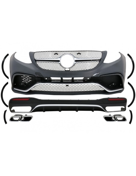 Kit completo per personalizzare l'aspetto della Mercedes GLE W166 SUV (15-18) con finiture cromo nero