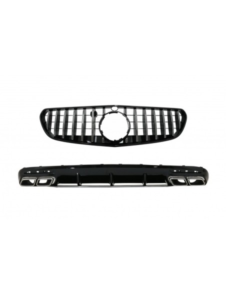 Paraurti posteriore diffusore d'aria w/ Chrome e griglia centrale per Mercedes S-Class C217 Coupé (14-17) S63