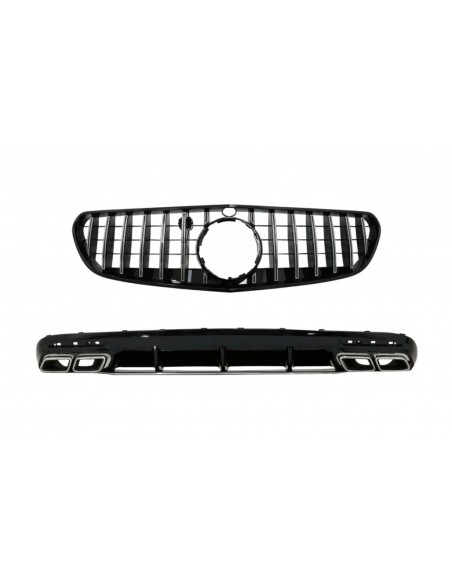 Paraurti posteriore diffusore d'aria w/ Chrome Muffler Tips e griglia centrale per Mercedes S-Class C217 Coupe (18-) S63