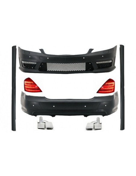 Kit completo per personalizzare l'aspetto della Mercedes S-Class W221 SWB (05-13) con scarico S63 S65 Design