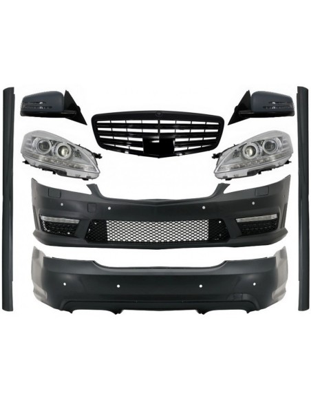 Corredo w/gruppo anteriore dello specchio della griglia e fari del LED per Mercedes S-Class W221 (05-09) LWB