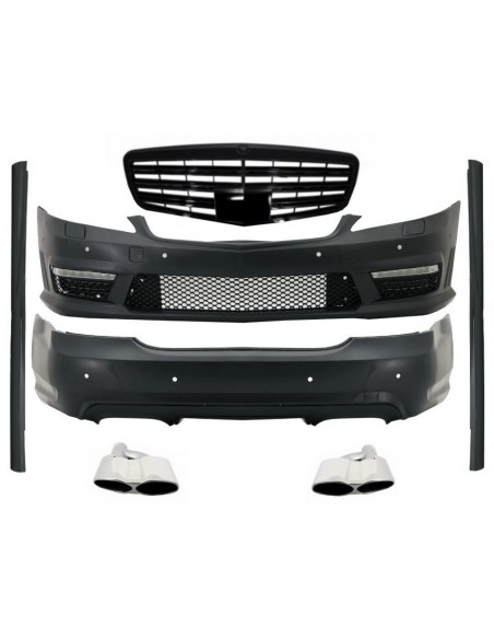 Kit per Mercedes S-Class W221 (05-11) w/ Griglia anteriore Piano Nero e Marmitta di scarico Suggerimenti