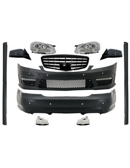 Kit completo w/ griglia anteriore Piano Assemblea specchio completo per Mercedes S-Class W221 (05-09)Facelift Design