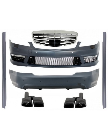 Kit per Mercedes W221 S-Class (05-11) S63 S65 Design w/ Griglia anteriore e Marmitta di scarico Suggerimenti