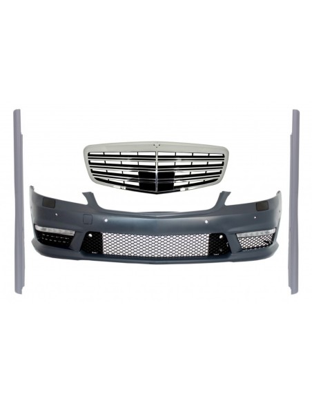 Gruppo paraurti anteriore completo w/ griglia centrale per Mercedes S-Class W221 (05-10) S63 S65 Gonne versione corta