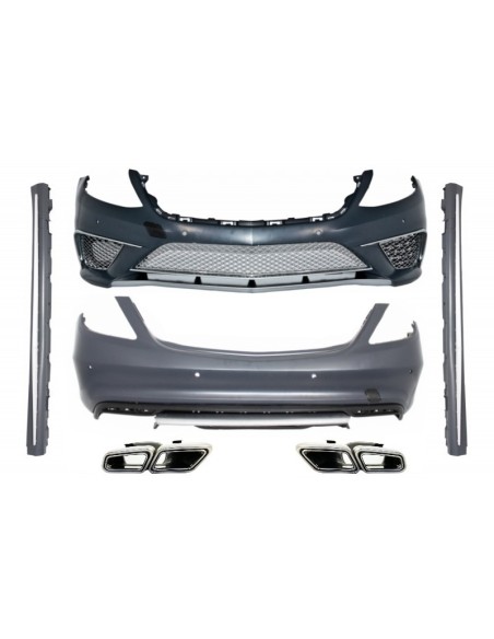 Kit per Mercedes S-Class W222 (13-06.17) Paraurti w/ Laterali Gonne e scarico Suggerimenti S63 Look LWB