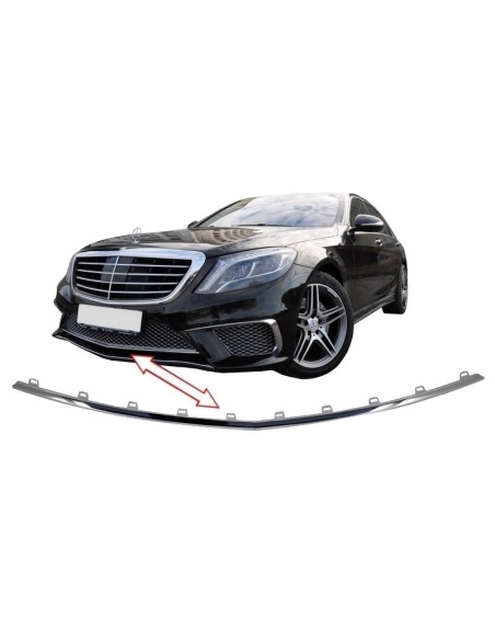 Labbro dello spoiler centrale del paraurti anteriore per Mercedes W222 S-Class (13-17) S65 Design