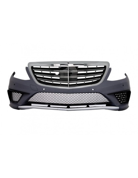 Paraurti anteriore per Mercedes W222 S-Class (13-06.17) S63 Design w/ Griglia centrale Chrom
