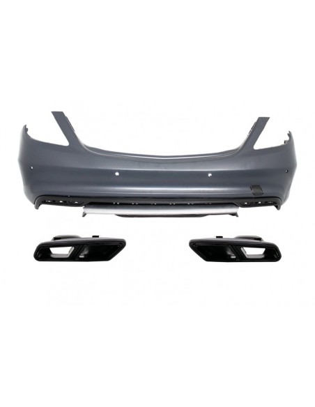 Paraurti posteriore w/ scarico Black Edition per MERCEDES Benz W222 S-Class (13-up) S63 A-Design