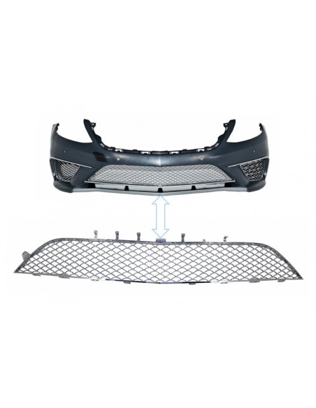 Paraurti anteriore cromato griglia inferiore centrale per Mercedes S-Class W222 (13-17) S65 Design