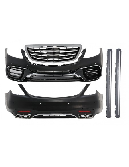 Kit completo per Mercedes S-Class W222 Facelift (13-06.17) S63 Design w/ Griglia centrale Cromo