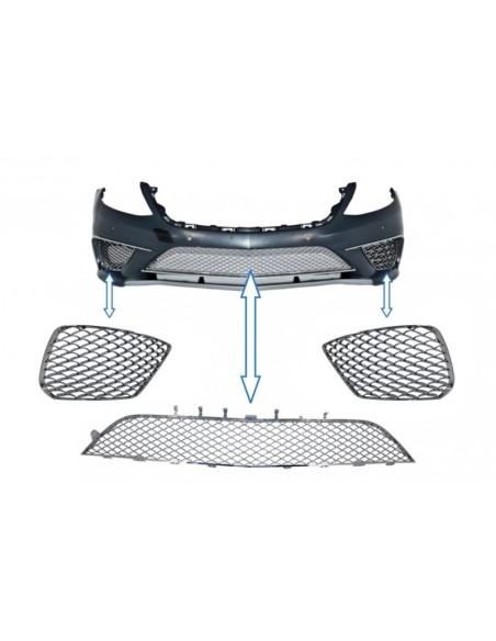 Paraurti anteriore inferiore griglia di montaggio per Mercedes S-Class W222 (13-17) S63 Design Chrome