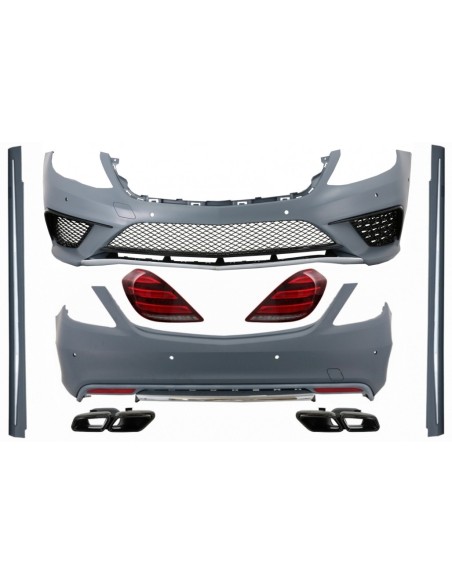 Kit w/ LED completo luci posteriori e scarico nero per Mercedes S-Class W222 (13-06.17) S63 Design