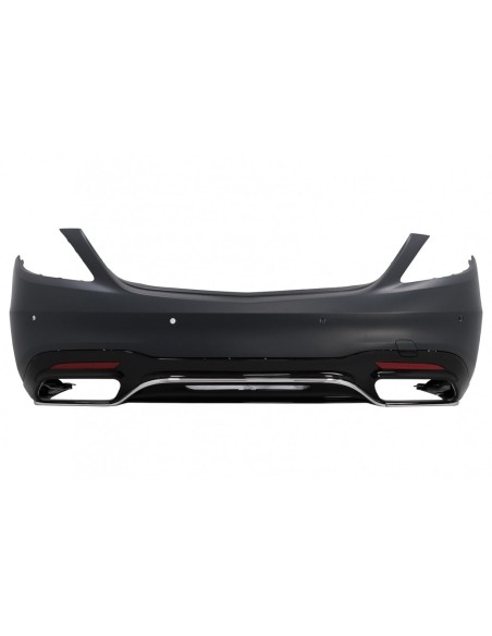 Paraurti posteriore w/ Diffusore e scarico Suggerimenti Chrome per Mercedes S-Class W222 Facelift Sedan (07.17-08.)
