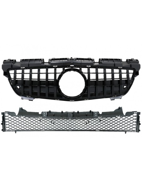 Griglia anteriore w/ griglia inferiore per Mercedes SLK-Class R172 (11-15) GT-R Panamericana Design Nero