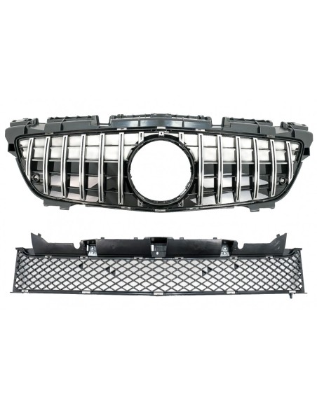 Griglia anteriore w/ Griglia inferiore Mesh per Mercedes SLK R172 (11-15) GT-R Panamericana Design Chrome