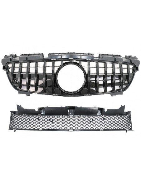 Griglia anteriore w/ griglia inferiore per Mercedes SLK-Class R172 (11-15) GT-R Panamericana Design Nero