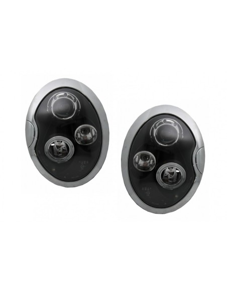 Fari Angel Eyes per MINI Cooper R50-R52-R53 (01-06) Vetro trasparente Custodia nera