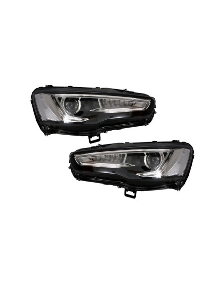 Fari LED DRL per MITSUBISHI Lancer EVO X (07-17) Proiettore doppio Luci posteriori sequenziali w/ LED rosso-chiaro