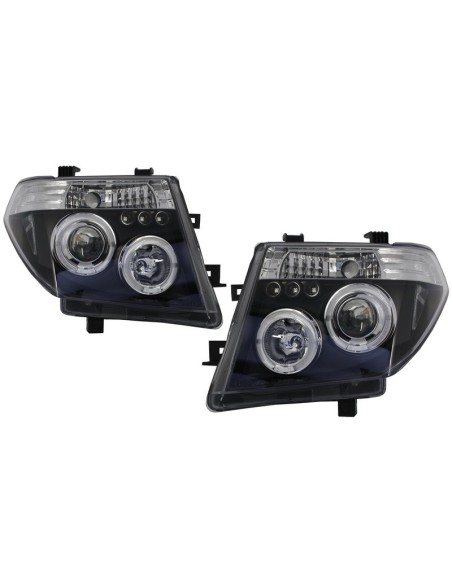Fanali Angel Eyes per Nissan Navara D40 (04-09) Nissan Pathfinder R51 (05-08) Nero