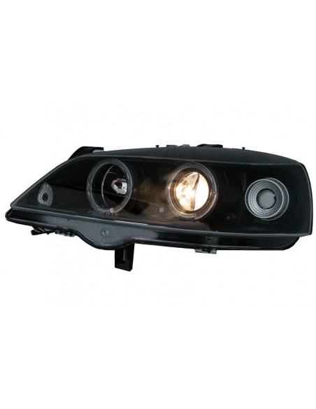 Fanali anteriori per Opel Astra G 09.97-02.04 ANGEL EYES BLACK