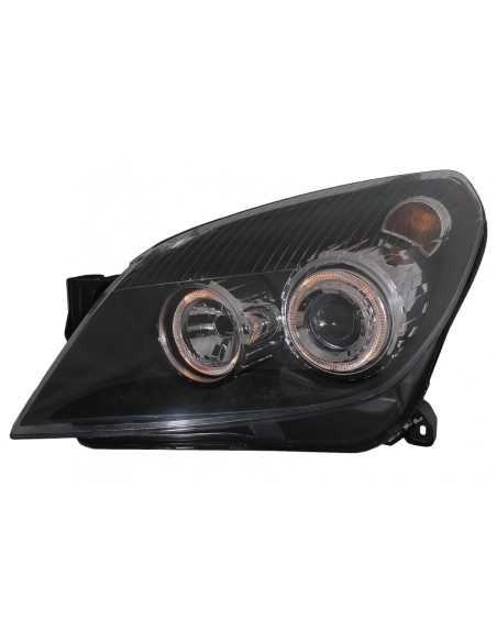Fanali anteriori per Opel Astra H (03.04-09) Angel Eyes 2 Halo Cerchi Neri