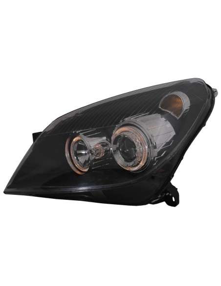 Fanali anteriori per Opel Astra H (03.04-09) Angel Eyes 2 Halo Cerchi Neri