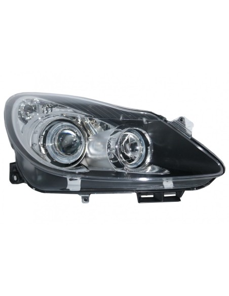 Fanali Angel Eyes 2 Cerchi Halo per OPEL Corsa D (06-14) RHD & LHD Nero