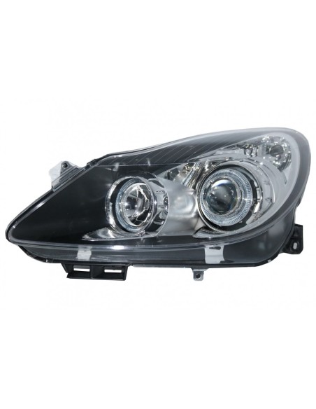 Fanali Angel Eyes 2 Cerchi Halo per OPEL Corsa D (06-14) RHD & LHD Nero