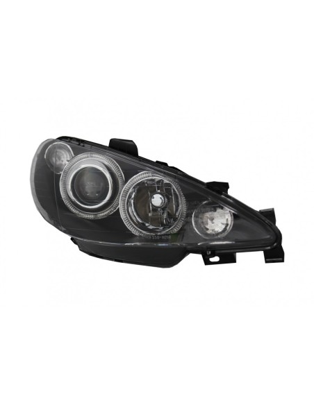 Angel Eyes Fari per Peugeot 6 (02-08) Nero LHD & RHD
