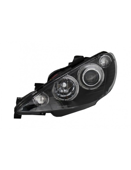 Angel Eyes Fari per Peugeot 6 (02-08) Nero LHD & RHD